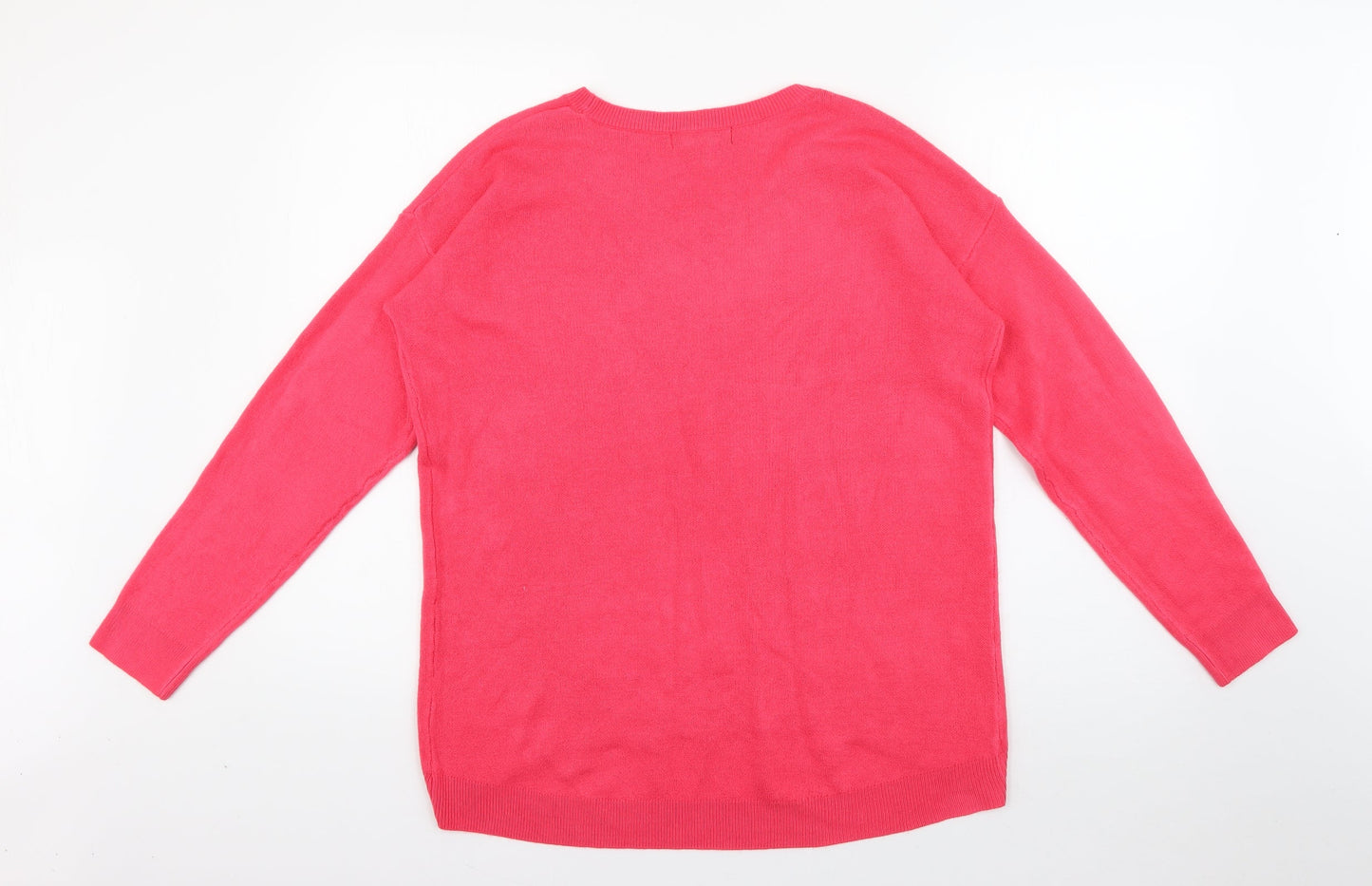 Primark Womens Pink Crew Neck  Acrylic Pullover Jumper Size 10