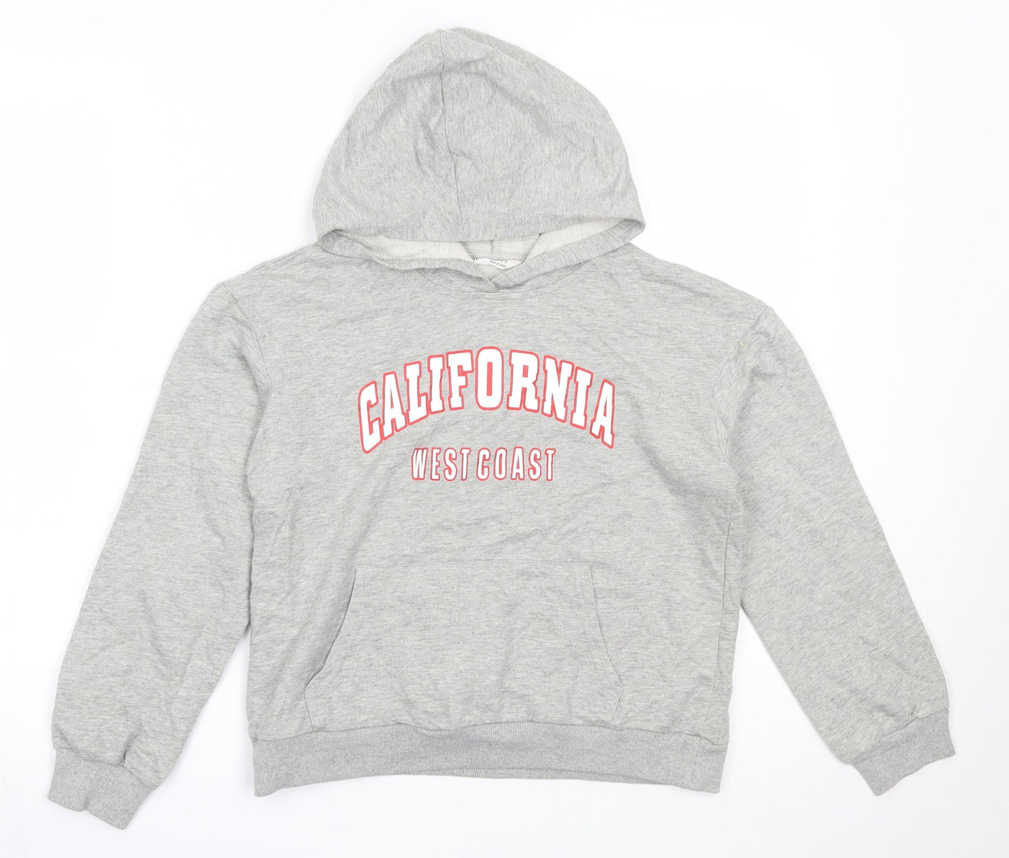 SheIn Girls Grey  Cotton Pullover Hoodie Size 10 Years