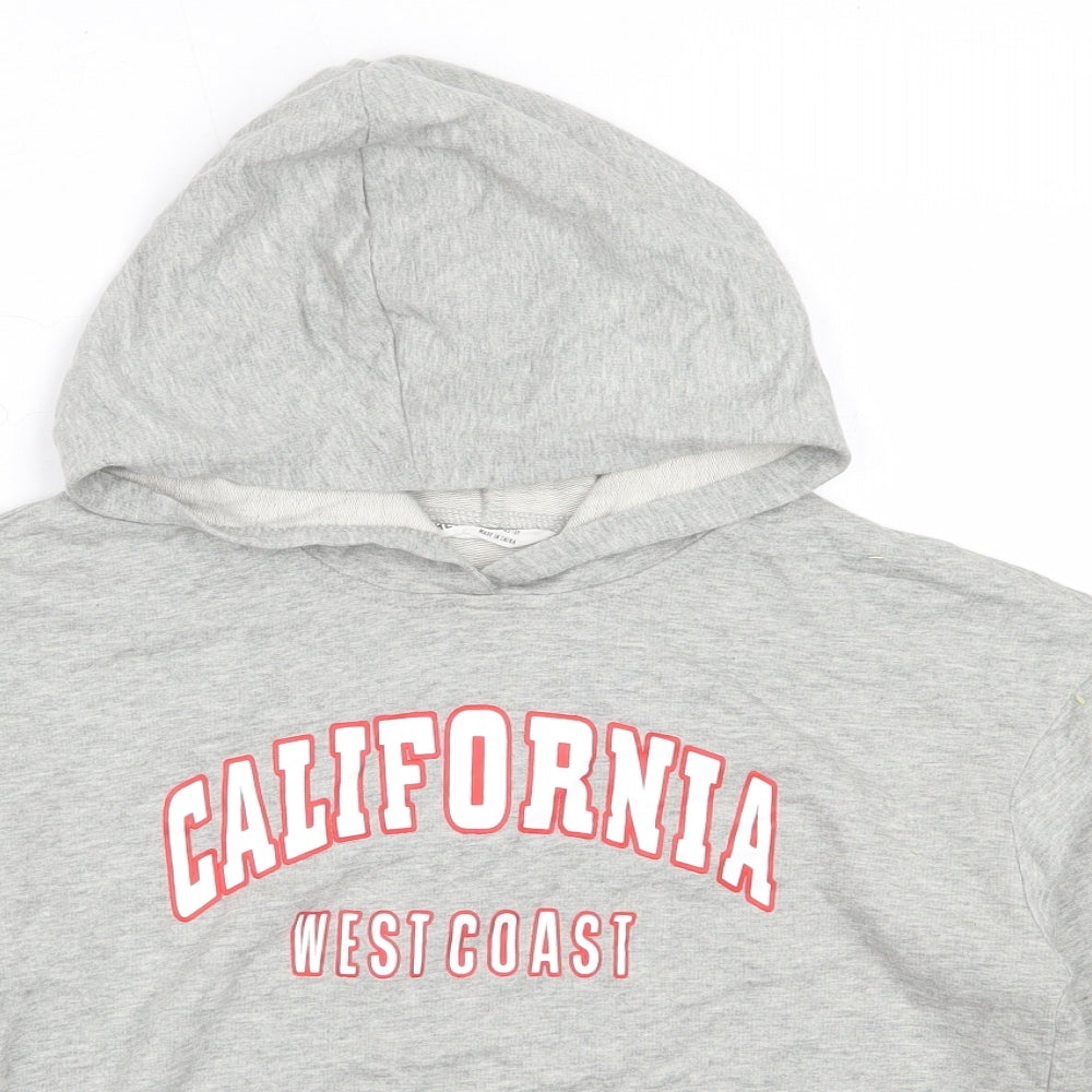 SheIn Girls Grey  Cotton Pullover Hoodie Size 10 Years