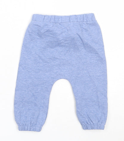 TU Boys Blue  Cotton Jogger Trousers Size 6-9 Months