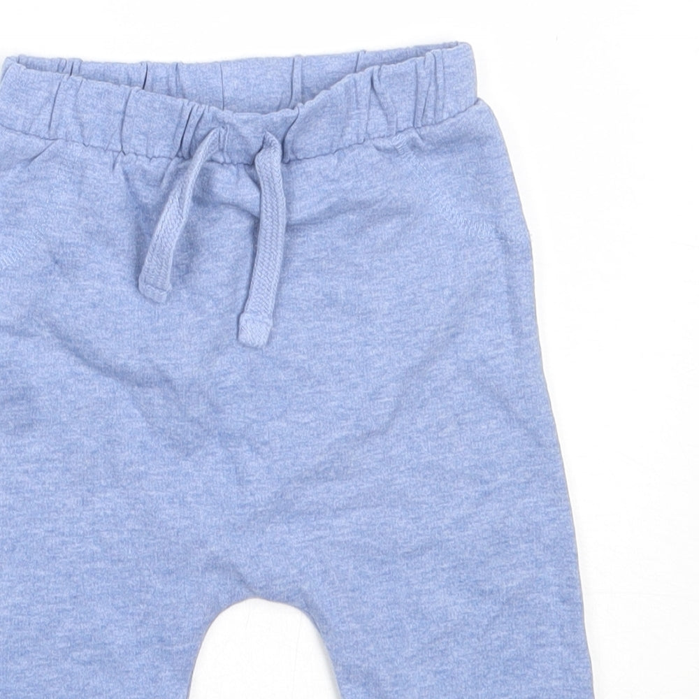 TU Boys Blue  Cotton Jogger Trousers Size 6-9 Months