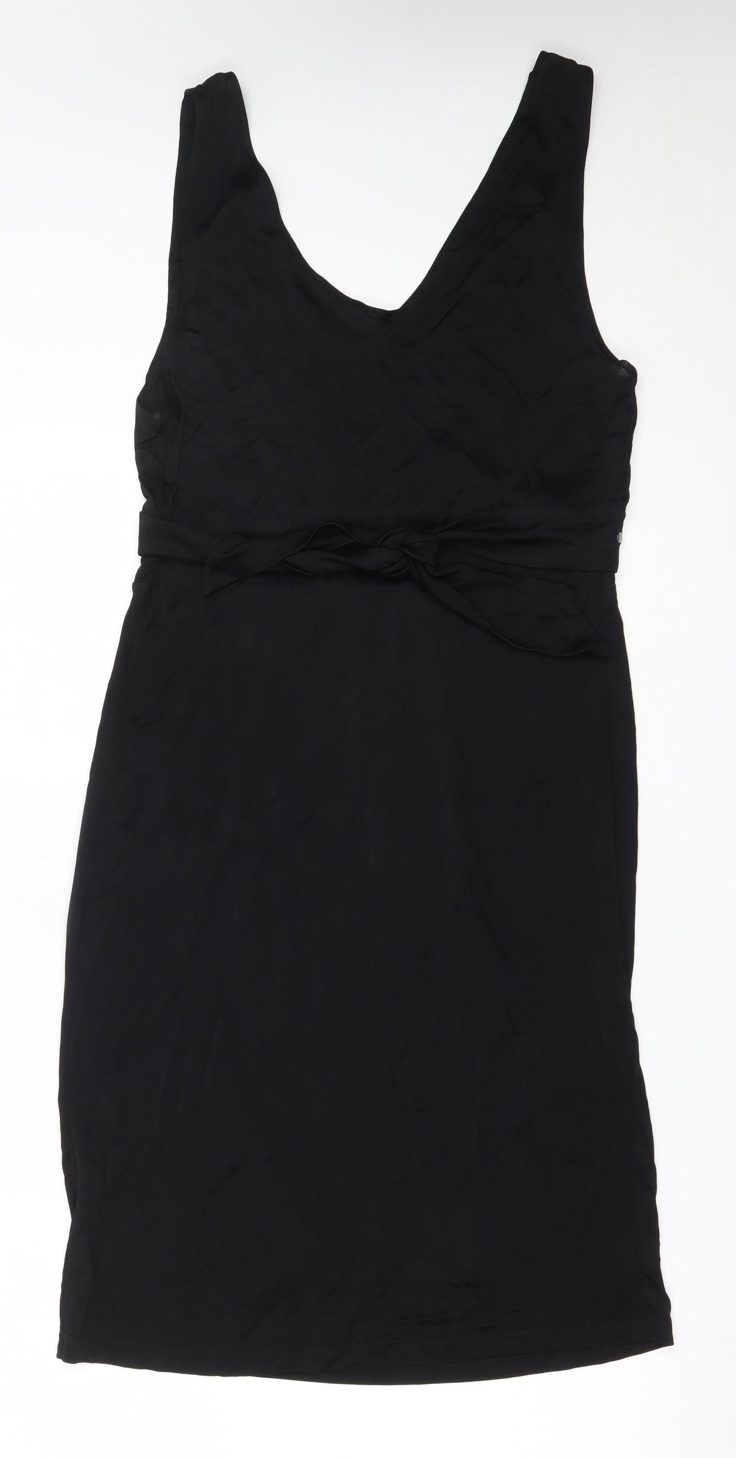 Oltre Womens Black  Viscose Fit & Flare  Size XL  V-Neck