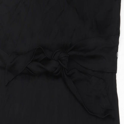 Oltre Womens Black  Viscose Fit & Flare  Size XL  V-Neck
