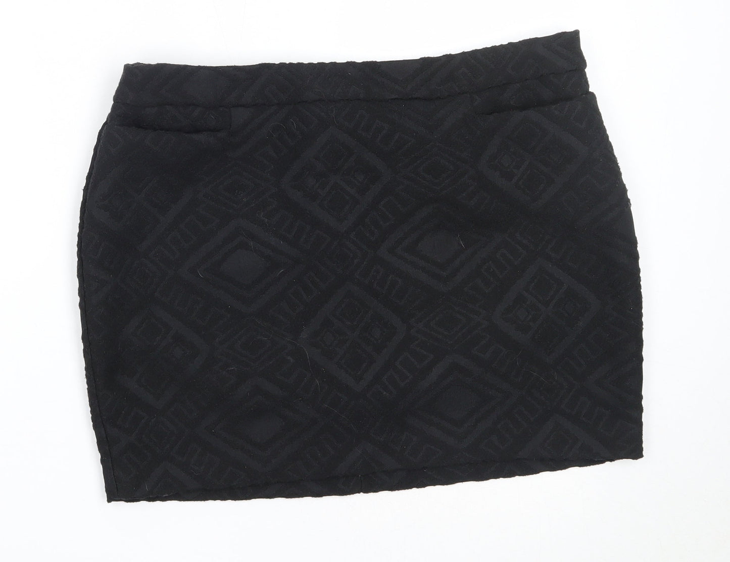 NEXT Womens Black  Cotton Mini Skirt Size 38