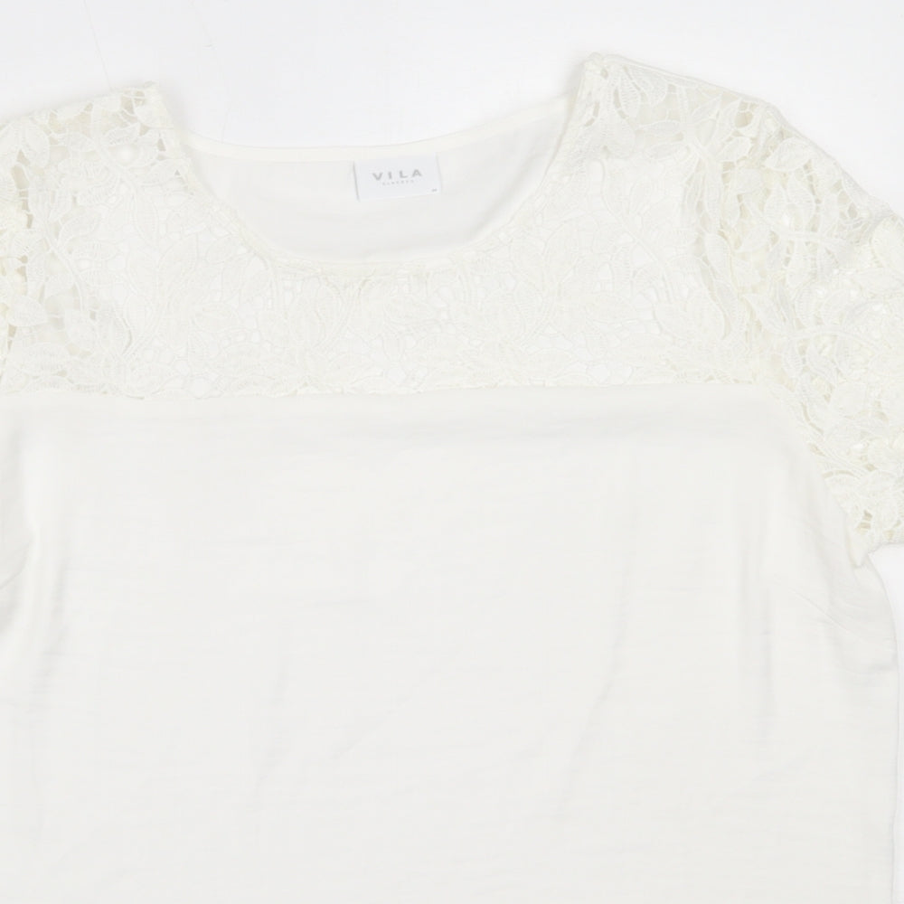 Womens UK Size M VILA Ivory Basic Blouse