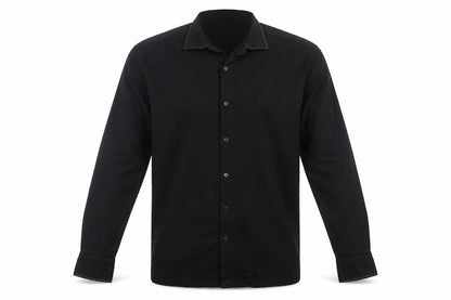 Mens UK Size L Refined Black  Button-Up Long Sleeve Casual Shirt