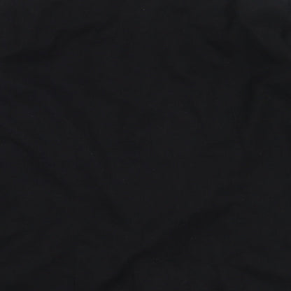 Refined Mens Black  Polyester  Button-Up Size L Collared