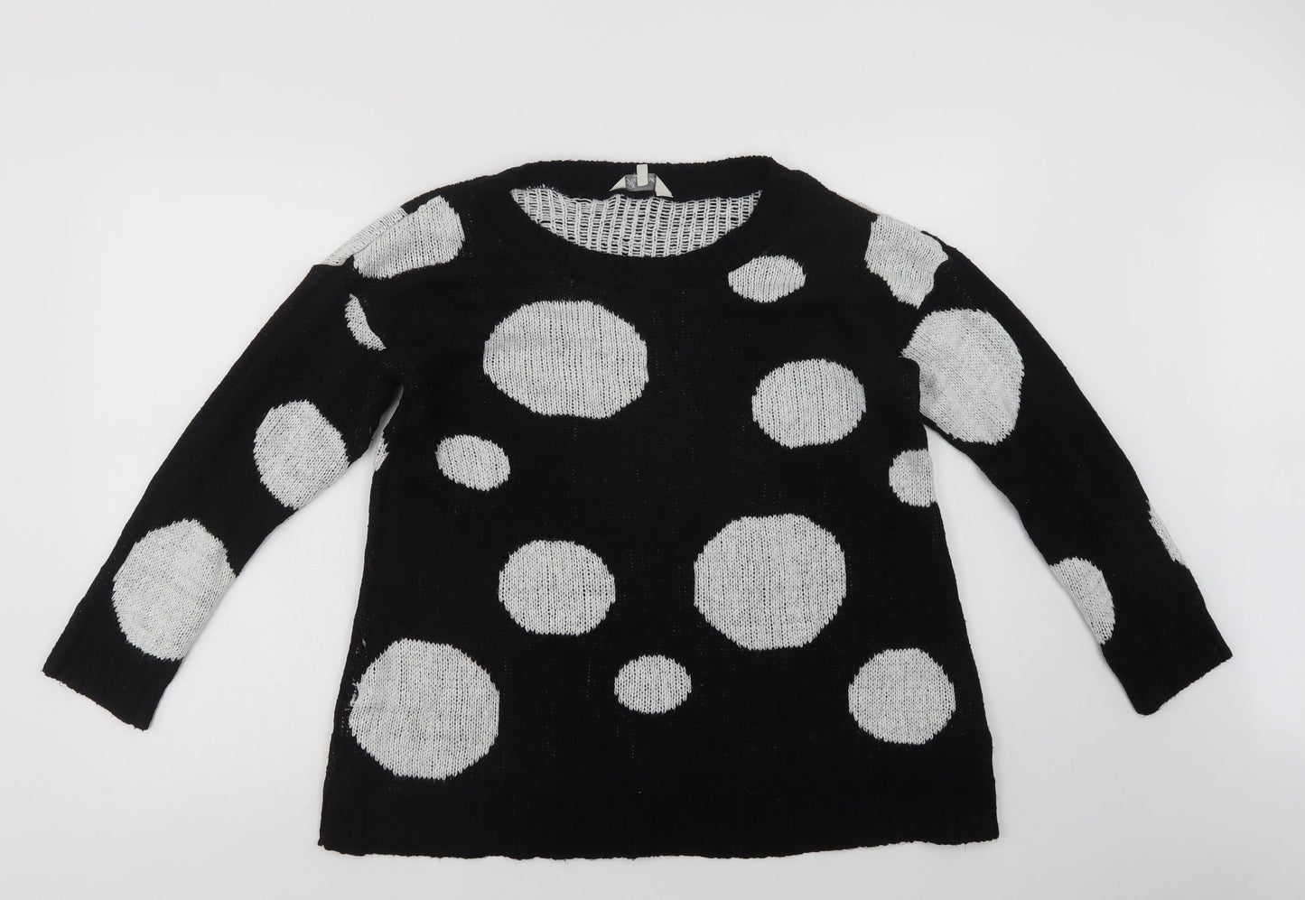 Womens UK Size M Peacocks Black Pullover Jumper
