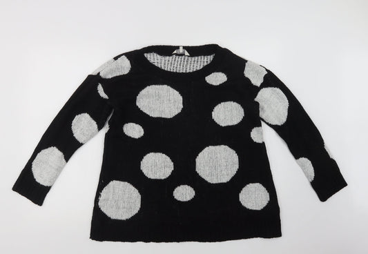 Womens UK Size M Peacocks Black Pullover Jumper