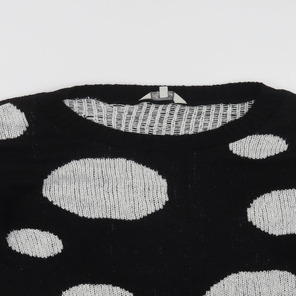 Womens UK Size M Peacocks Black Pullover Jumper