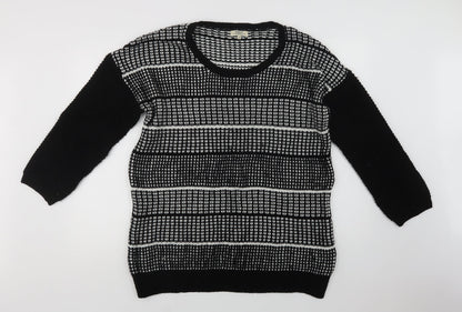 Womens UK Size 14 Papaya Black Pullover Jumper