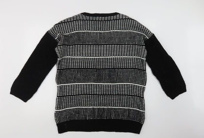 Womens UK Size 14 Papaya Black Pullover Jumper