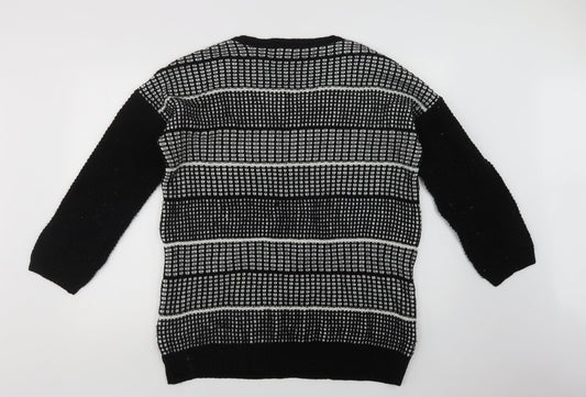 Womens UK Size 14 Papaya Black Pullover Jumper