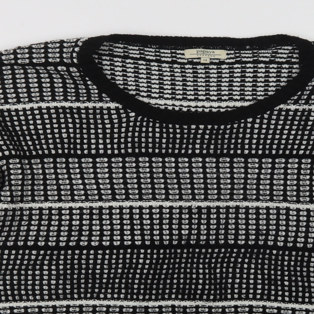 Womens UK Size 14 Papaya Black Pullover Jumper