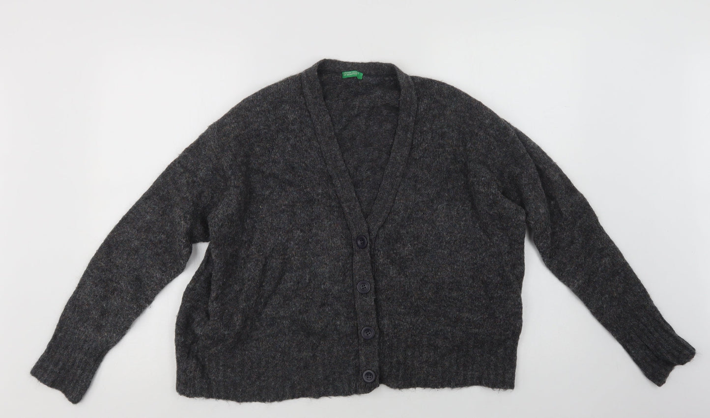 Benett Womens Grey V-Neck   Cardigan Jumper Size S