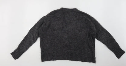 Benett Womens Grey V-Neck   Cardigan Jumper Size S