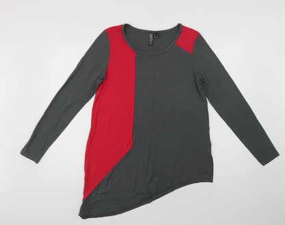Womens UK Size M Rainbow Grey Basic Blouse