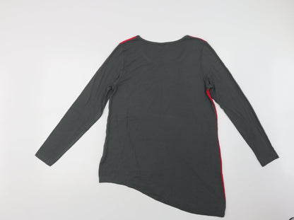 Womens UK Size M Rainbow Grey Basic Blouse