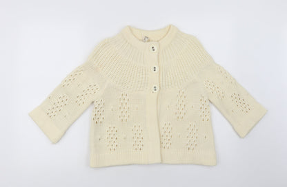 Womens UK Size 14 E-vie Ivory Cardigan Jumper