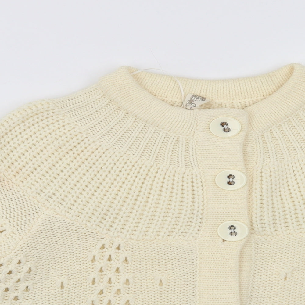 Womens UK Size 14 E-vie Ivory Cardigan Jumper