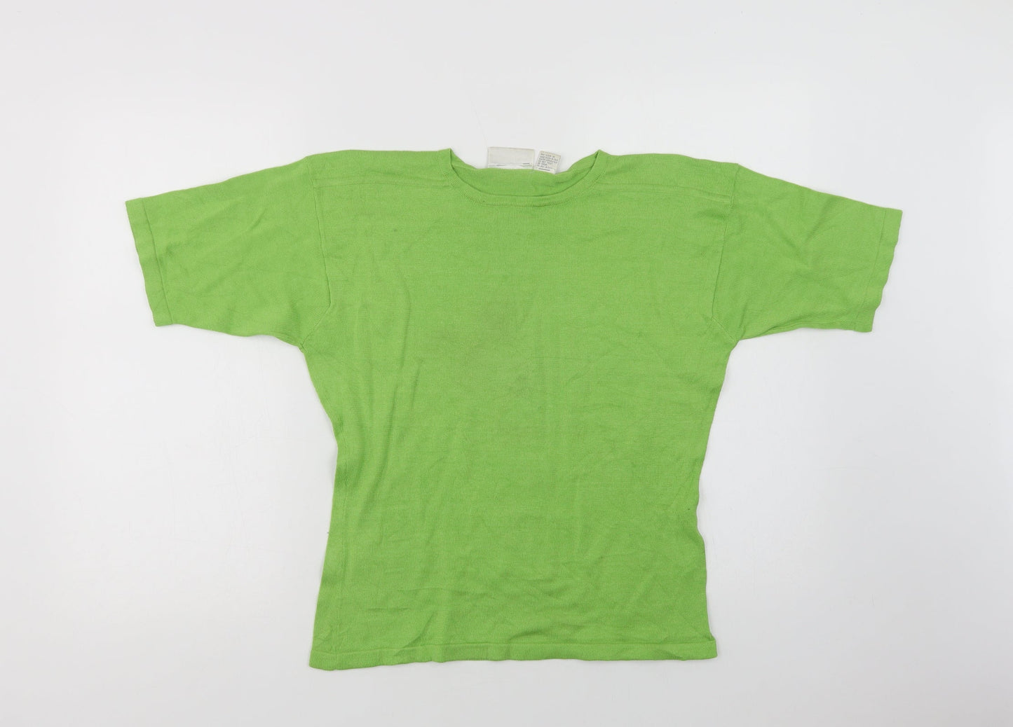 Nordstrom Womens Green  Cotton Basic Blouse Size M Crew Neck