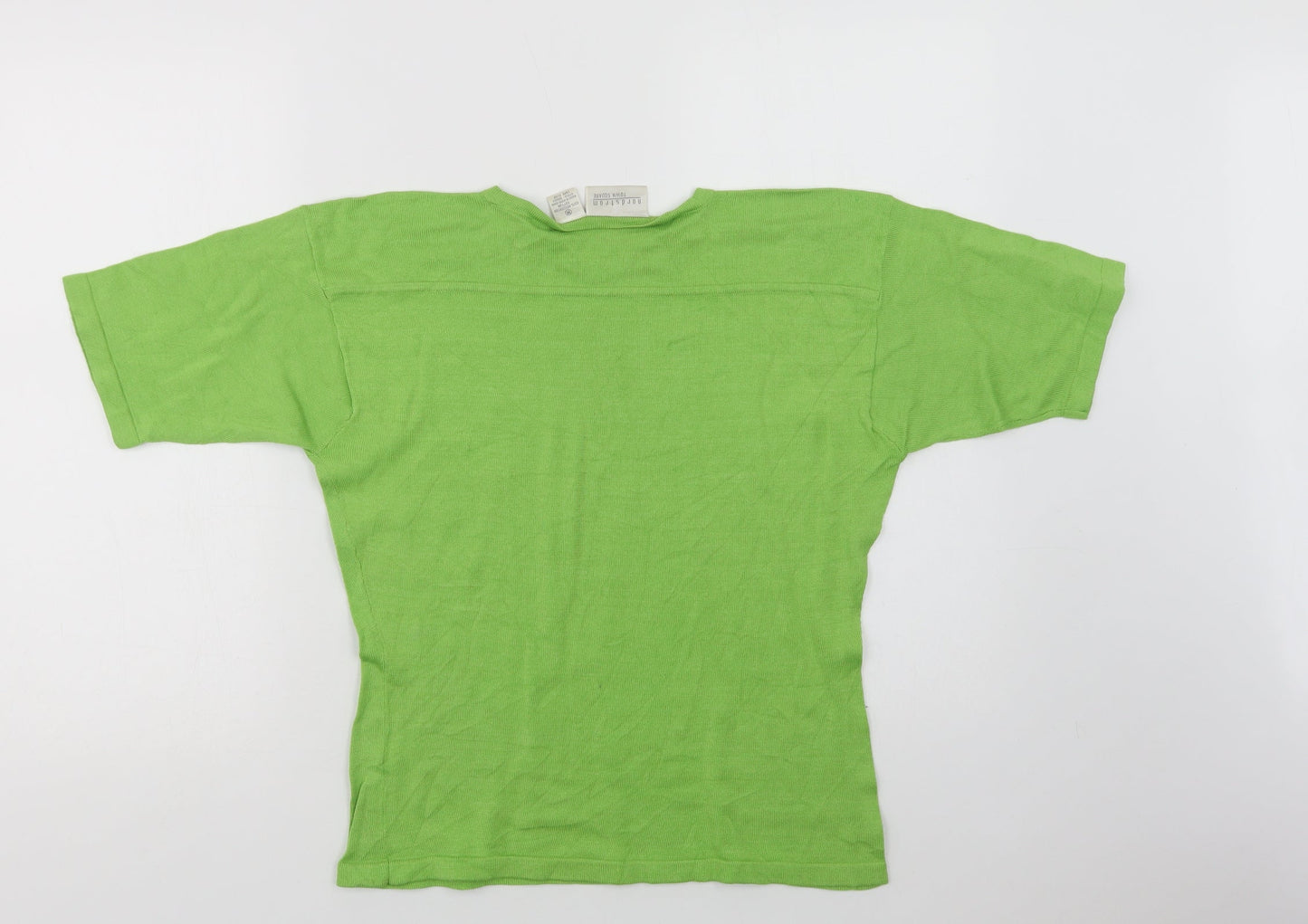 Nordstrom Womens Green  Cotton Basic Blouse Size M Crew Neck