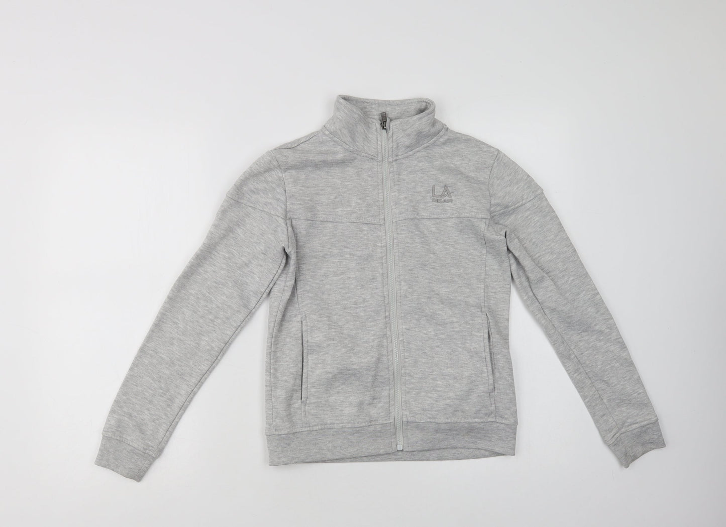 LA Gear Girls Grey  Polyester Full Zip Sweatshirt Size 9-10 Years  Zip