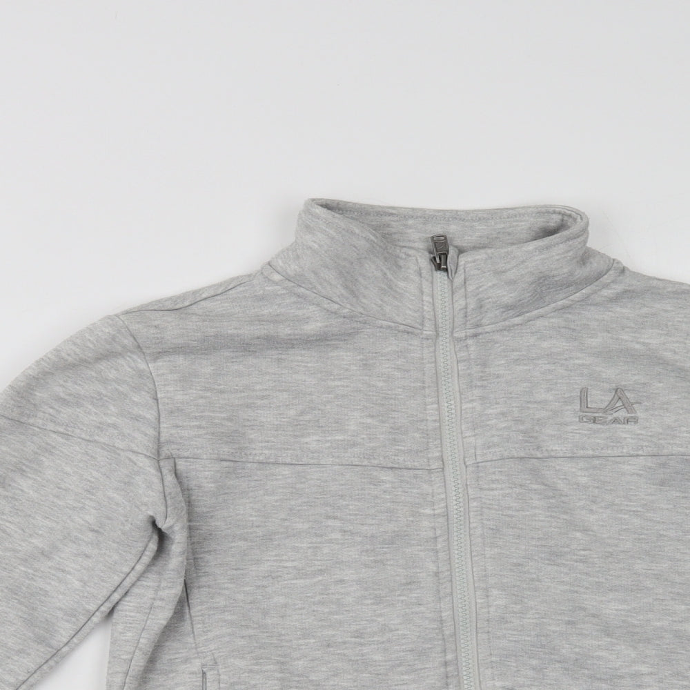 LA Gear Girls Grey  Polyester Full Zip Sweatshirt Size 9-10 Years  Zip