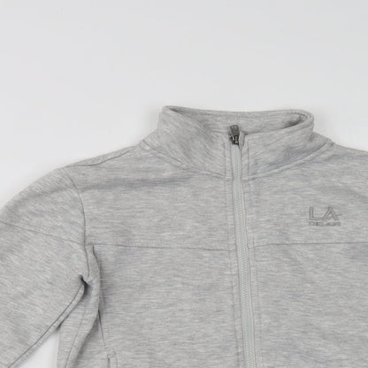 LA Gear Girls Grey  Polyester Full Zip Sweatshirt Size 9-10 Years  Zip