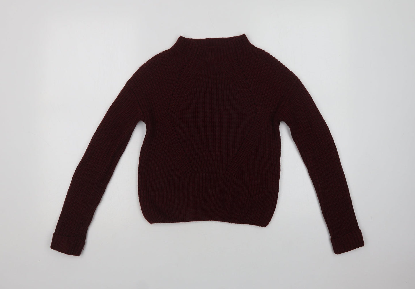 Primark Womens Purple Mock Neck  Acrylic Pullover Jumper Size 8