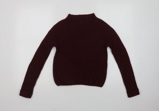 Primark Womens Purple Mock Neck  Acrylic Pullover Jumper Size 8