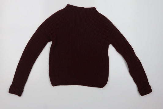 Primark Womens Purple Mock Neck  Acrylic Pullover Jumper Size 8