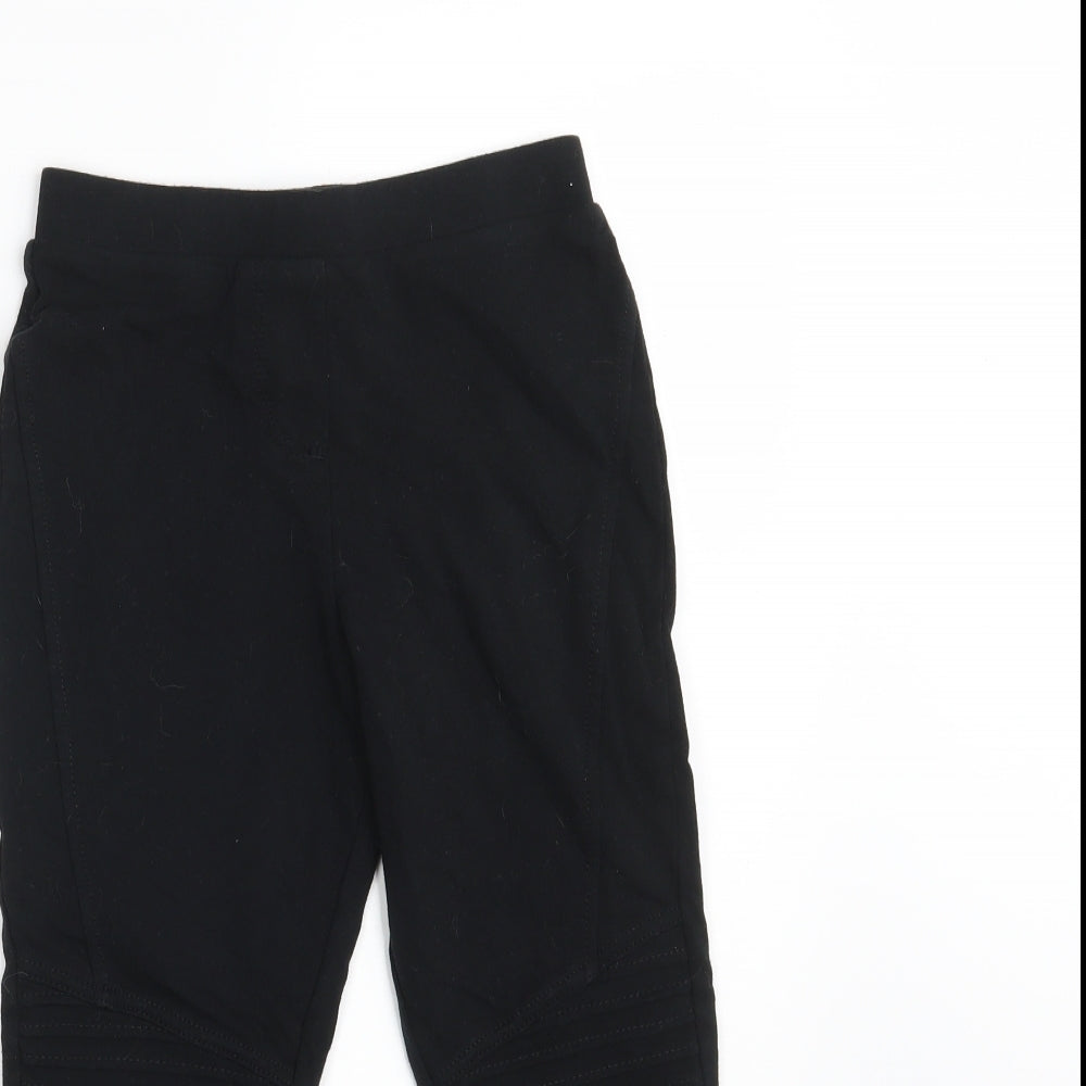 Matalan Girls Black  Cotton Jogger Trousers Size 9 Months L20 in Slim  - Leggings