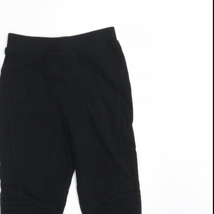 Matalan Girls Black  Cotton Jogger Trousers Size 9 Months L20 in Slim  - Leggings