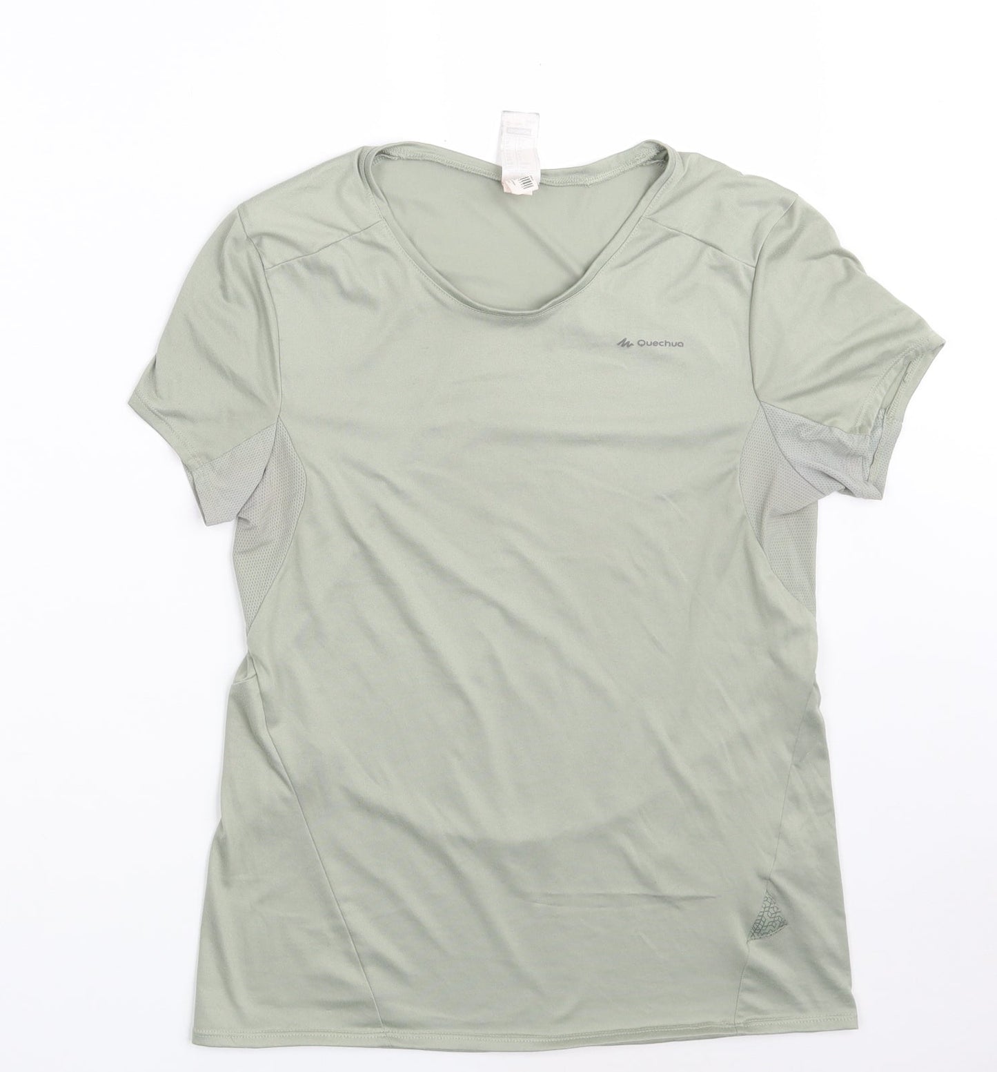 Quechua Womens Green  Nylon Basic Casual Size S Round Neck