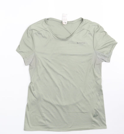 Quechua Womens Green  Nylon Basic Casual Size S Round Neck