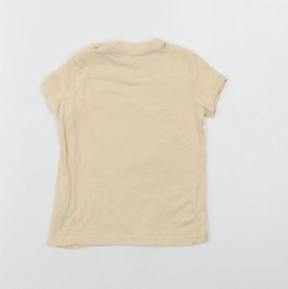 Disney Baby Baby Beige  Cotton Basic T-Shirt Size 3-6 Months Crew Neck Snap - The Lion King