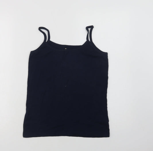 Bonmarché Womens Blue  Cotton Camisole Blouse Size M Square Neck