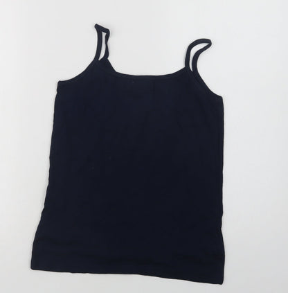 Bonmarché Womens Blue  Cotton Camisole Blouse Size M Square Neck