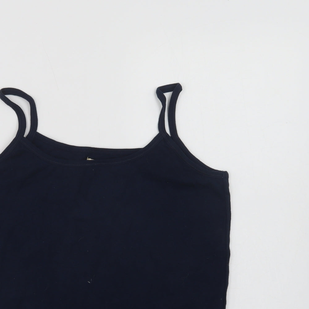 Bonmarché Womens Blue  Cotton Camisole Blouse Size M Square Neck