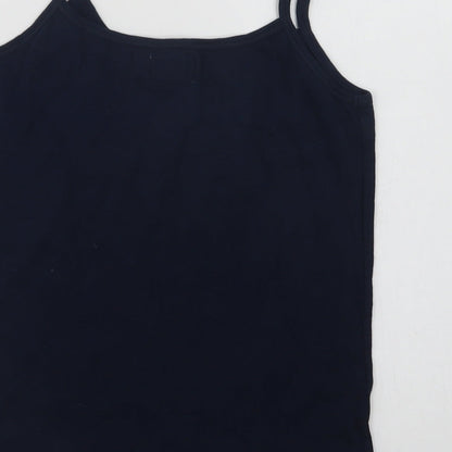 Bonmarché Womens Blue  Cotton Camisole Blouse Size M Square Neck