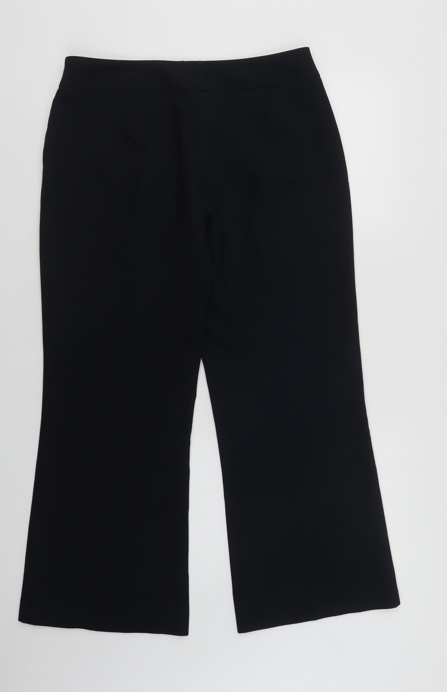 F&F Womens Blue  Polyester Dress Pants Trousers Size 12 L27 in Regular Hook & Loop