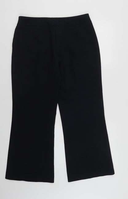 F&F Womens Blue  Polyester Dress Pants Trousers Size 12 L27 in Regular Hook & Loop