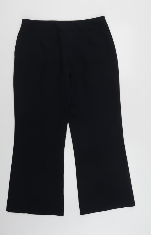 F&F Womens Blue  Polyester Dress Pants Trousers Size 12 L27 in Regular Hook & Loop