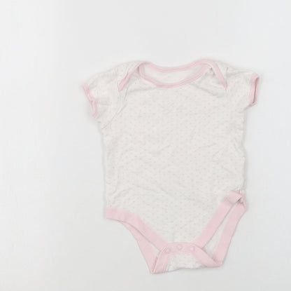 George Baby White Polka Dot Cotton Romper One-Piece Size 6-9 Months  Snap