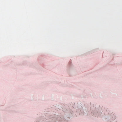 F&F Baby Pink  Cotton Basic Blouse Size 0-3 Months Crew Neck Button - Tiny Baby
