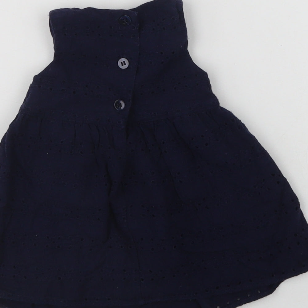NEXT Baby Blue  Cotton A-Line  Size 0-3 Months  Collared Button