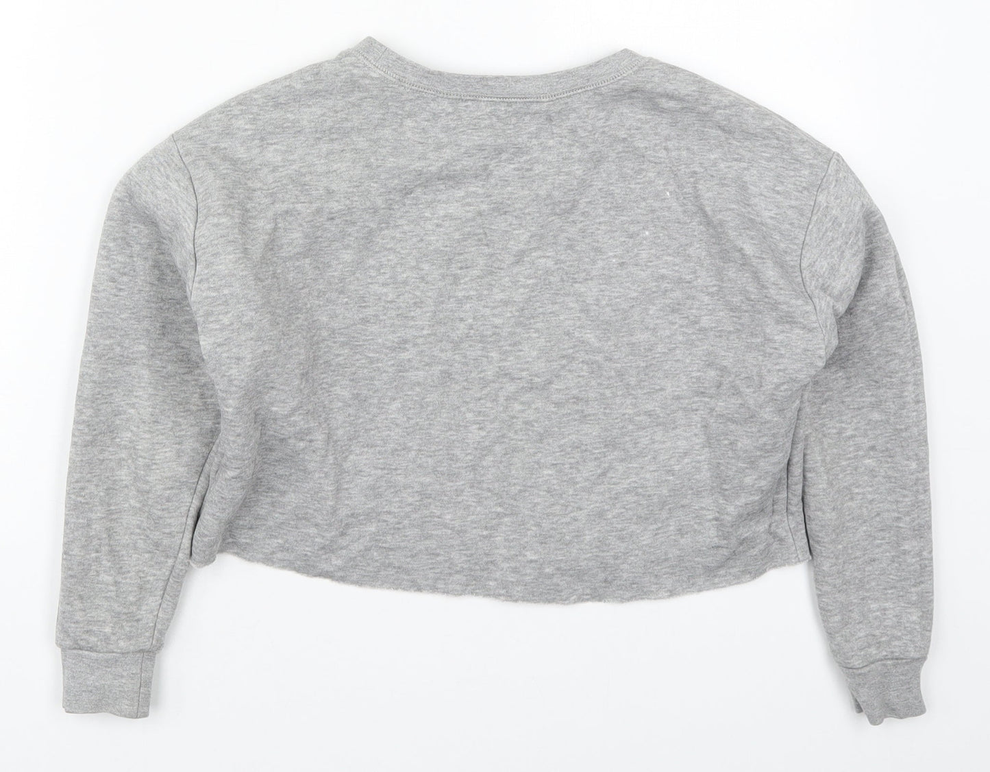 New Look Girls Grey  Cotton Pullover Sweatshirt Size 9 Years  Pullover - Girl Power