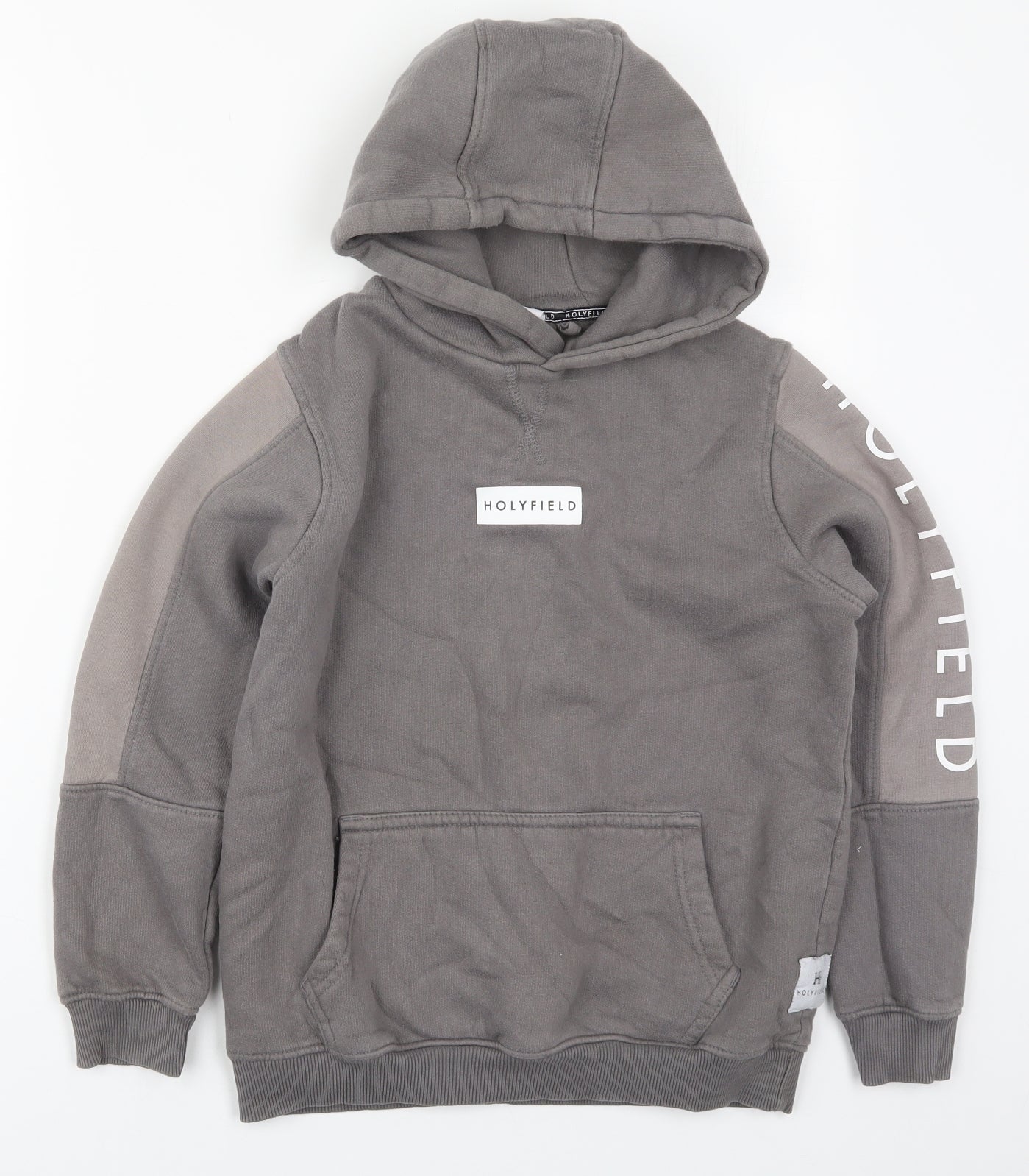 Hollyfield Girls Grey  Cotton Pullover Hoodie Size 10-11 Years  Pullover