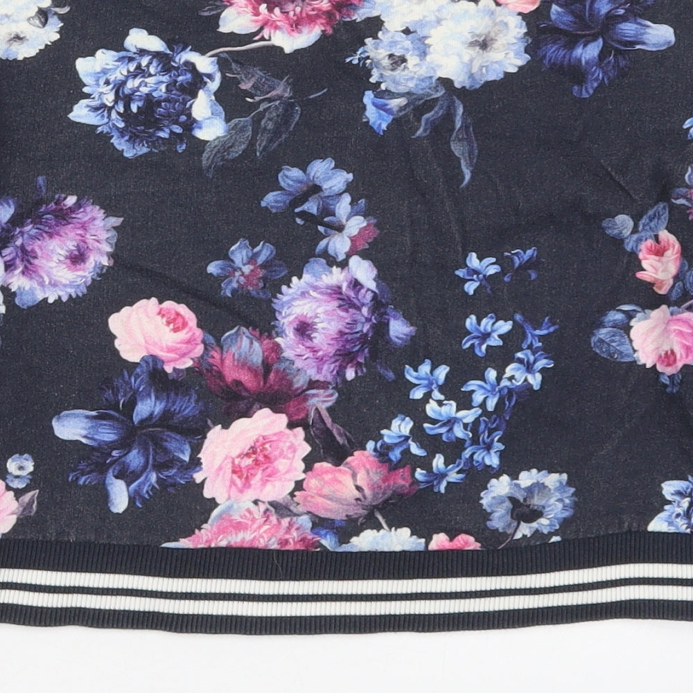 H&M Girls Blue Floral Cotton Pullover Sweatshirt Size 9-10 Years  Pullover